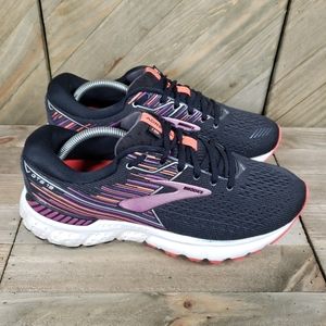 Brooks Adrenaline GTS 19 Womens Athletic Running Shoes Size 10 Black 1202841D080